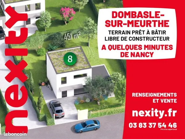 Terrain constructible à Dombasle-sur-Meurthe, près de Nancy