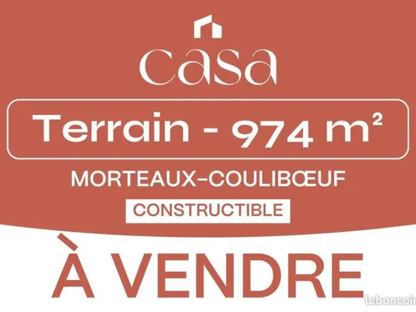 Terrain 974 m² Morteaux Couliboeuf