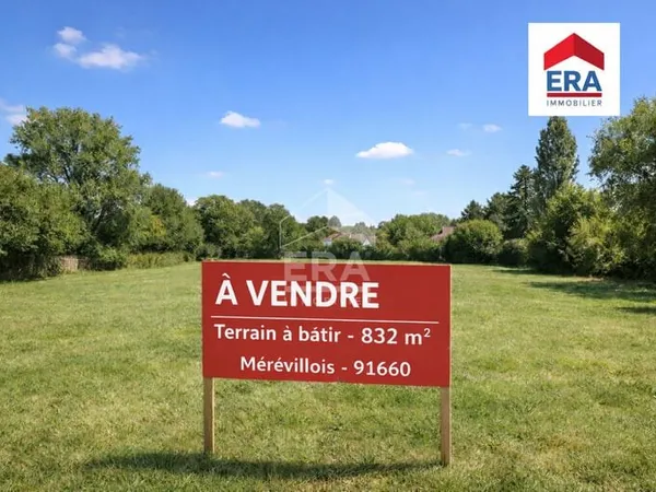 Terrain à vendre 832 m² - Mérévillois (91660) ? Terrain constructible au calme