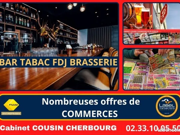 Fonds de commerce tabac, brasserie, FDJ 130 m²