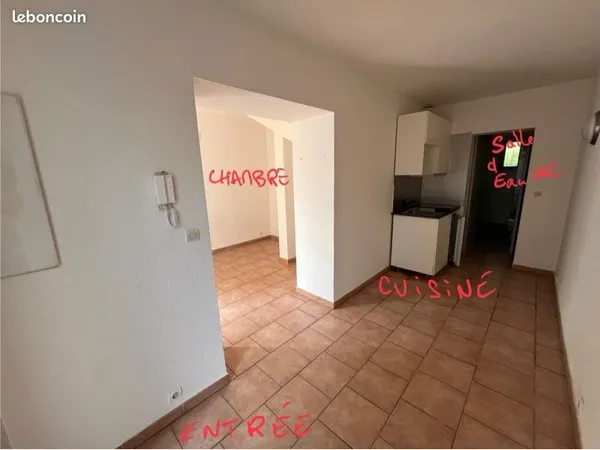 Loue T1 24 m2 avec exterieur et cave, vide