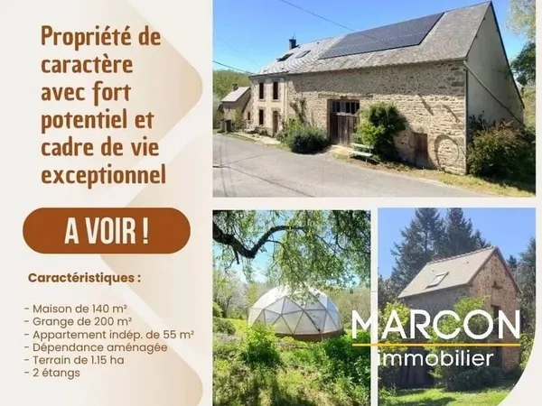 Propriété de caractère avec fort potentiel et cadre de vie exceptionnel