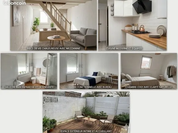 Maison de ville 4 pièces - 95 m² - Non meublée