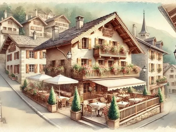 Restaurant coeur de village bord du lac d'Annecy