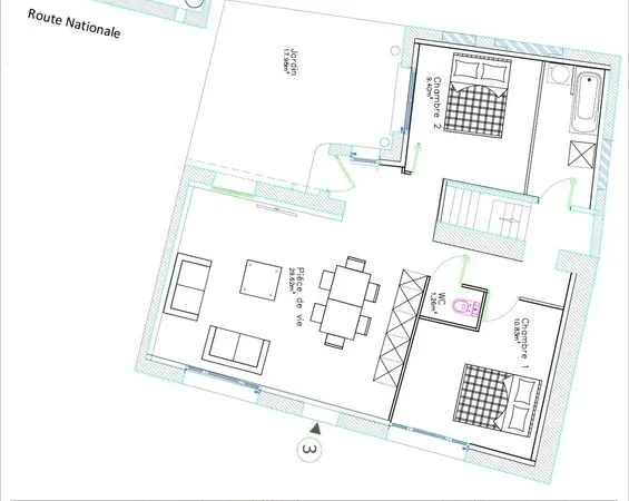 Appartement 3 pièces 64 m²