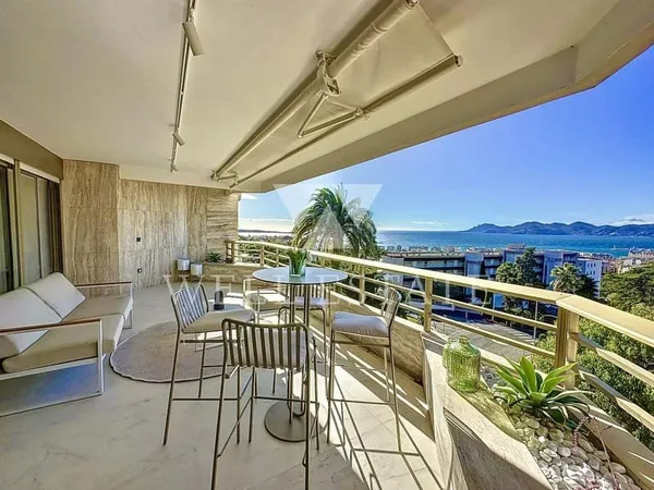 CANNES BASSE CALIFORNIE APPARTEMENT 3 CHAMBRES ETAGE ELEVE VUE MER