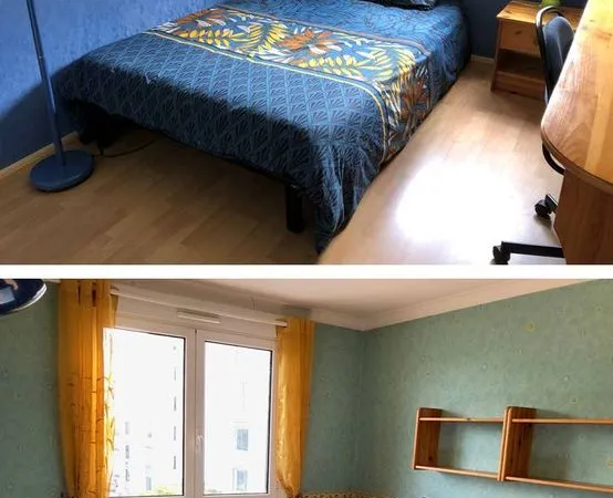 A louer Chambre de 12m2 pour 1 étudiant dans appartement en colocation de 68 m2 (2 colocataires au t