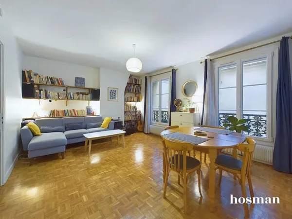 Agréable 3 pièces de 54m² au calme - Traversant et bien agencé - Rue de Nemours, Métro Parmentier, P