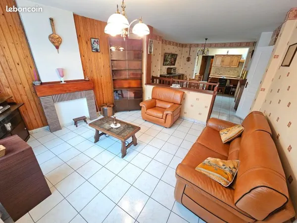 Maison 3chs, bureau, jardin et garage