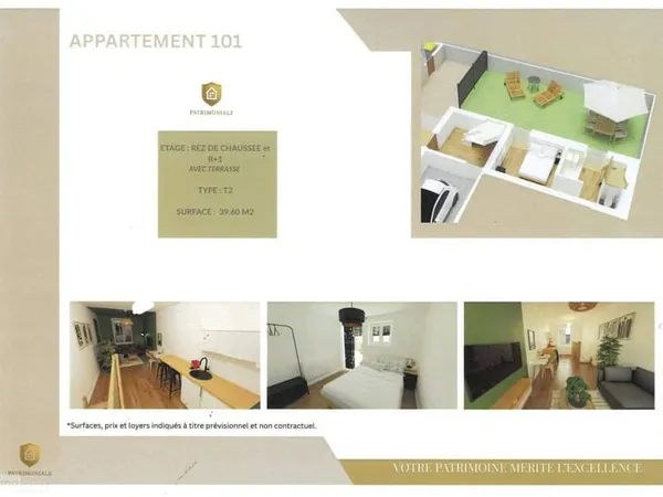 Duplex 2 pièces 40 m²