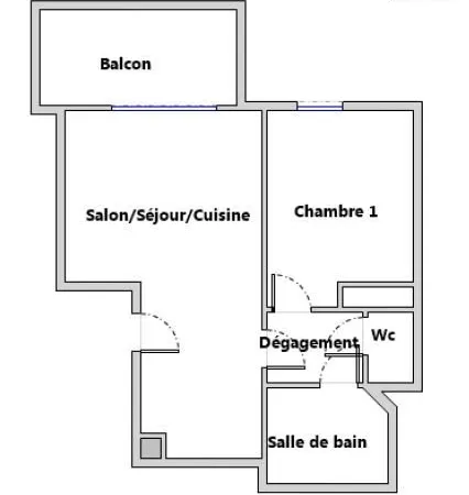 Appartement : 2 pièces - 1 Chambre - 43m² - Etage ½ - Terrasse - Parking - Ascenseur
