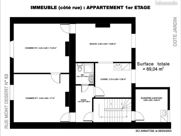 F4-NANCY centre-69m²-1er étage