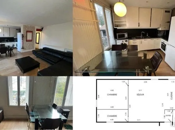 3 pièces 52 m² + grenier aménage de 13,5m2
