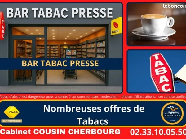 Fonds de commerce bar, tabac 100 m²