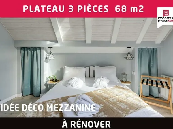 Plateau appartement à rénover 3 pièces 68 m2 + mezzanine - Amiens Saint- Maurice