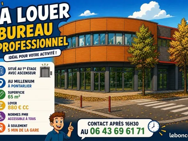 Loue local bureau professionnel 65m2