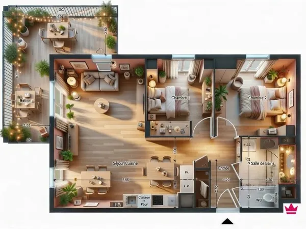 Dingy En Vuache, superbe 3 pièce(s) 62 m2 avec sublime terrasse de 18m²