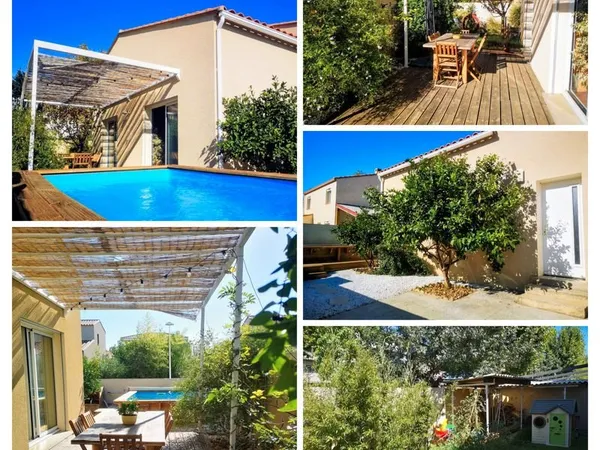 Maison 3 faces F5 jardin piscine