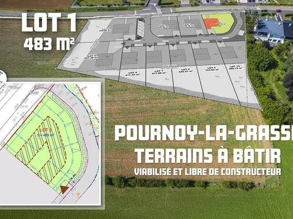 Terrain à bâtir à POURNOY LA GRASSE lot 1