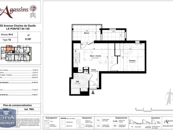 Appartement 2 pièces 42 m²