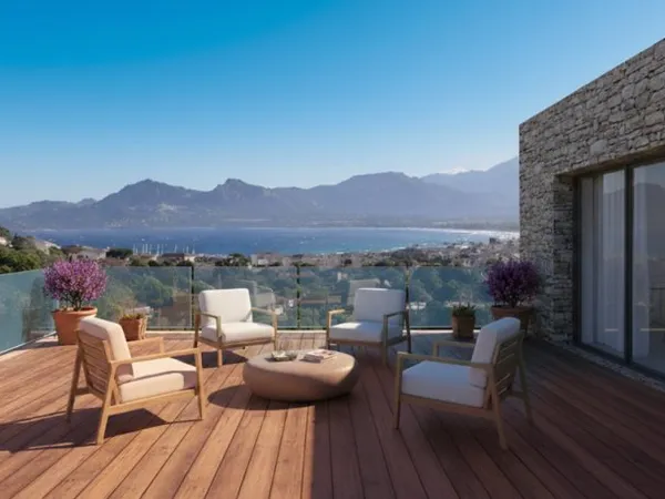 .CALVI - 3 PIECES AVEC VUE MER GRANDE TERRASSE - RESIDENCE AVEC PISCINE