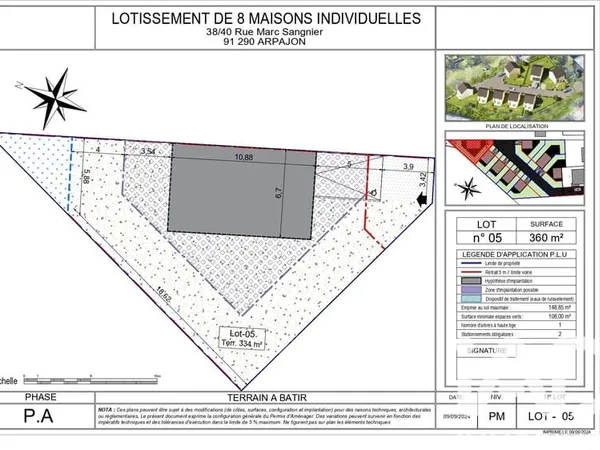 Terrain 334 m²