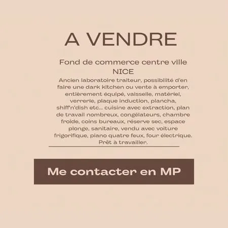 A vendre FOND DE COMMERCE