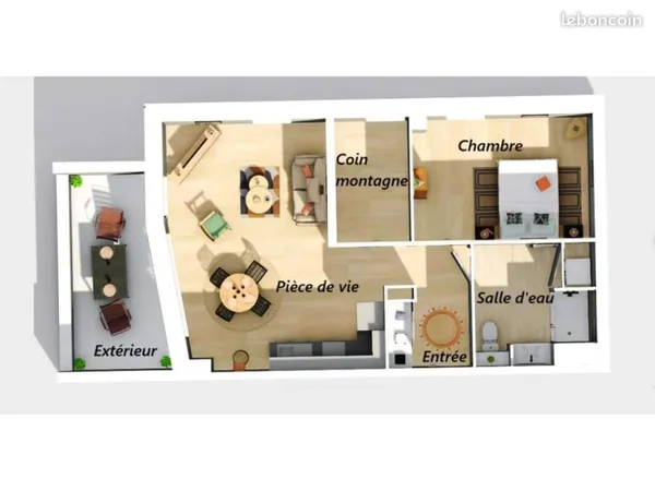 Appartement 2 pièces 53 m²