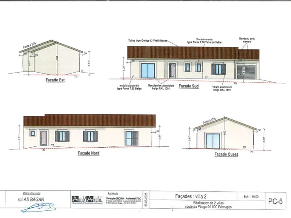 Maison de 95m2 ,plain pied, 3 chambres, un garage