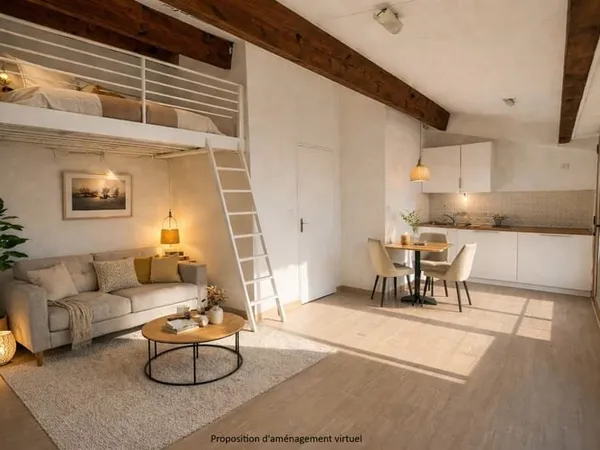 Grand studio dernière étage vue mer