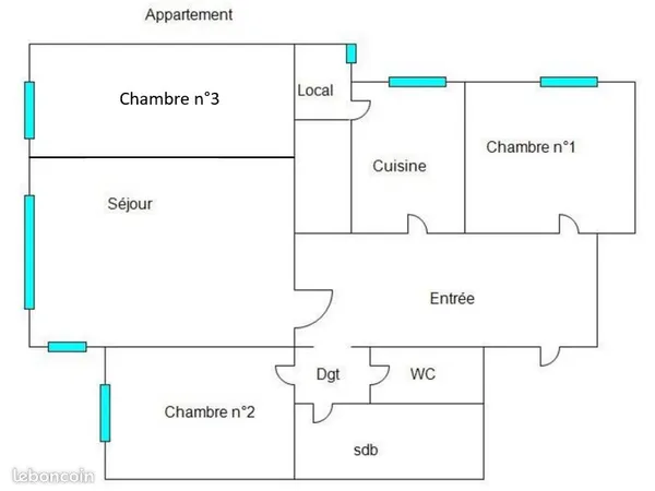 Chambre colocation - Appartement meublé de 76 m² proche du Zénith (Rue de Saint-Ouen)