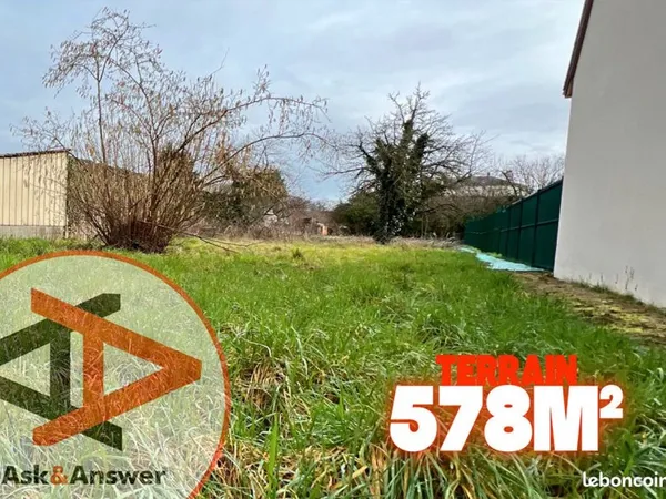 Terrain 578 m² JOUE LES TOURS