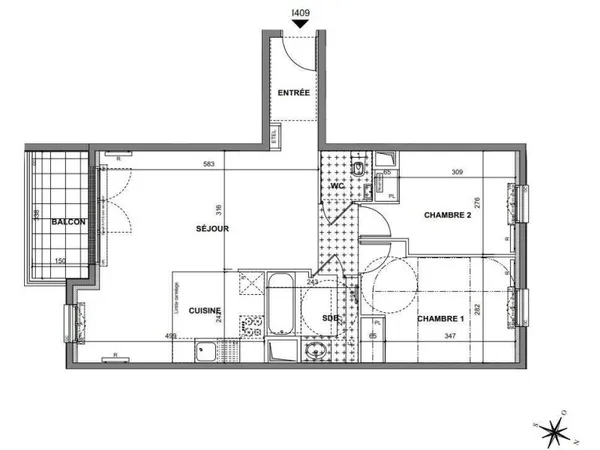 Appartement 3 pièces 65 m²