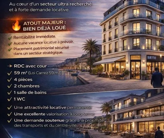 Appartement 4 pièces - 59 m² - Proche gare et Théâtre Molière "EMPLACEMENT N°1 À Sète