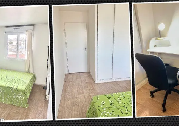 ✅ CHAMBRE CALME 12M² DANS APPART COSY 55M² à 200 mètres de GARE ST DENIS, 🕐5 mn (en 1 station) de GA