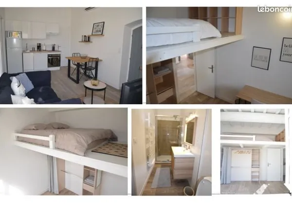 Apt F3 en colocation / 2 chambres climatisées / communs avec jardin et local vélo proche centre et f
