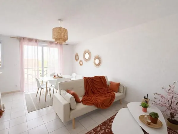 Appartement T2 vendu loué dans résidence sécurisée avec parking et balcon -- Montbeton