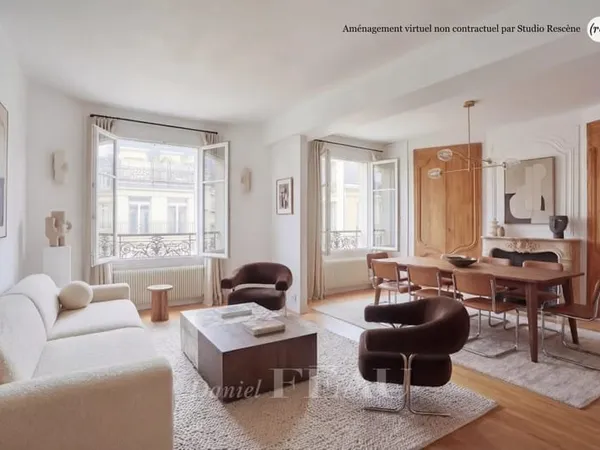 XVIème - Passy - Septième étage. Double séjour, deux chambres et service