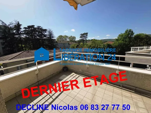 F3 dernier étage terrasse gge + pkg