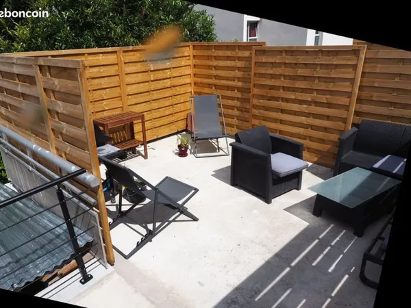 Grand T2 60m2 avec grande terrasse sans vis à vis