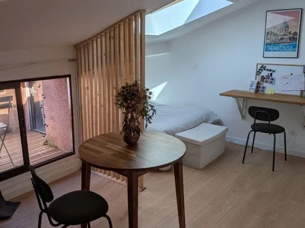 Studio meublé avec terrasse - Toulouse Saint-Cyprien - dernier étage lumineux