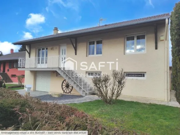 A Stuckange, maison 96 m2, sous sol complet, 3 chambres, jardin 646 m2