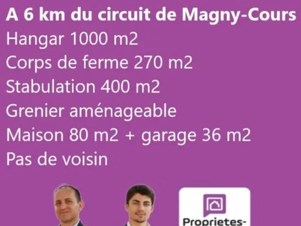 MAGNY-COURS - ANCIENNE FERME AVEC MAISON ET 3 HECTARES DE TERRES