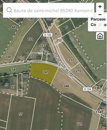 Terrain constructible à la sortie du bourg de Xanton Chassenon