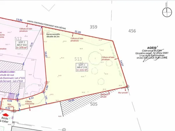 A VENDRE - Agence GIBOIRE - en EXCLUSIVITÉ - Terrain à bâtir de 446 m² - VERN SUR SEICHE - Rennes mé