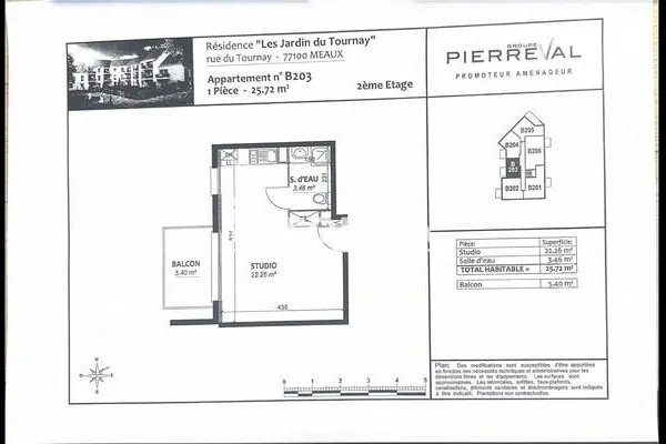 Studio 1 pièce 27 m²