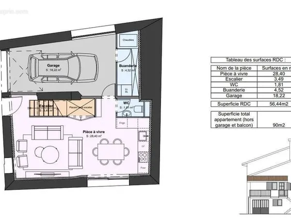Maison de ville en duplex bourg Sainte foy lès Lyon - 86m2