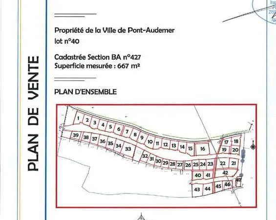 Terrain 667 m² Pont-Audemer