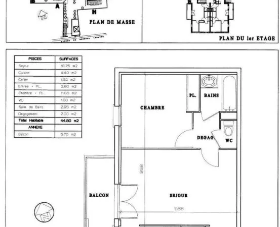 Appartement 2 pièces 45 m²