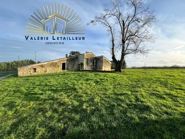 Terrain 1854 m2 constructible sur avec maison en pierre de t